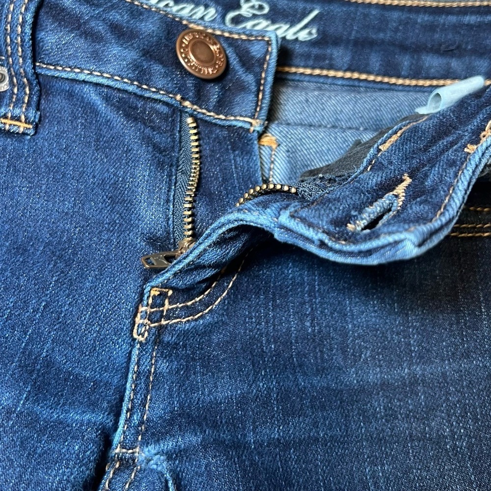 American Eagle Womens Size 2 Short Jeans Blue Dark Wash Skinny Fit Casual Denim - Picture 14 of 16